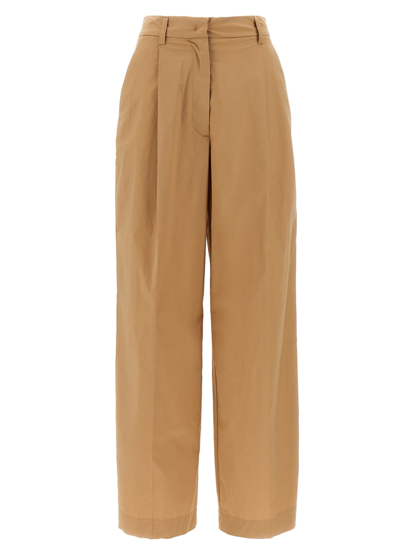 The Latest Slightly Wide Straight Leg Neutrals Trousers In Beige