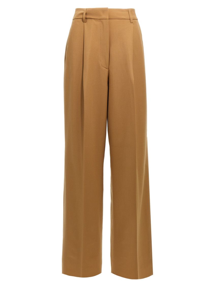 The Latest Slightly Wide Straight Leg Neutrals Trousers In Brown
