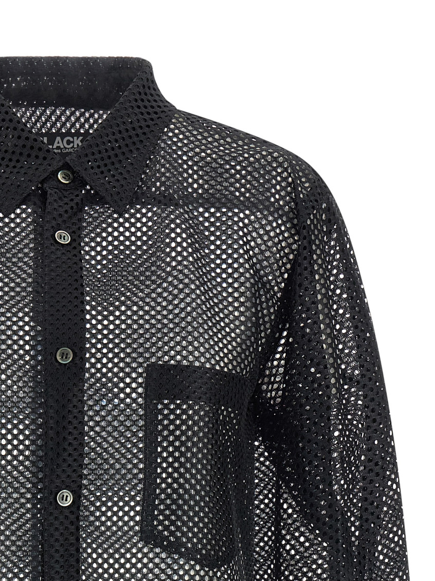 Comme Des Garcons Black Mesh Shirt for Men Online USA at Darveys.com