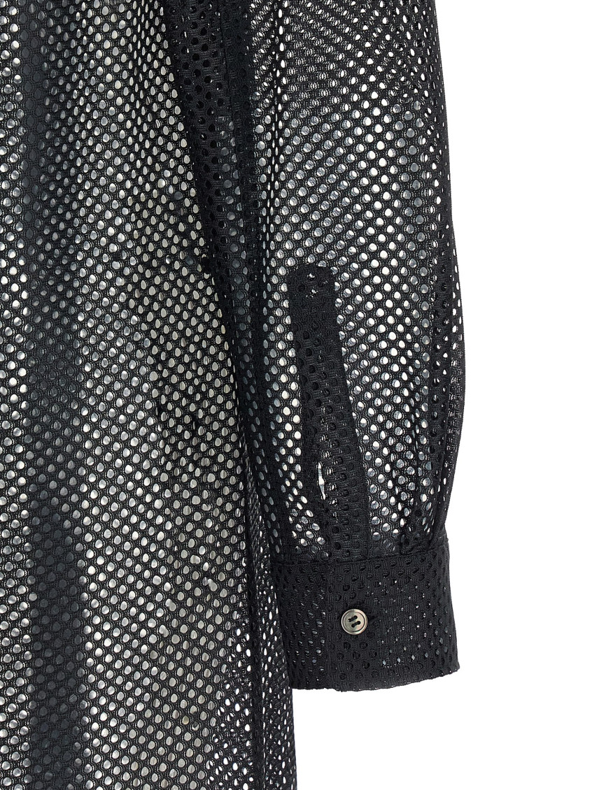 Comme Des Garcons Black Mesh Shirt for Men Online USA at Darveys.com