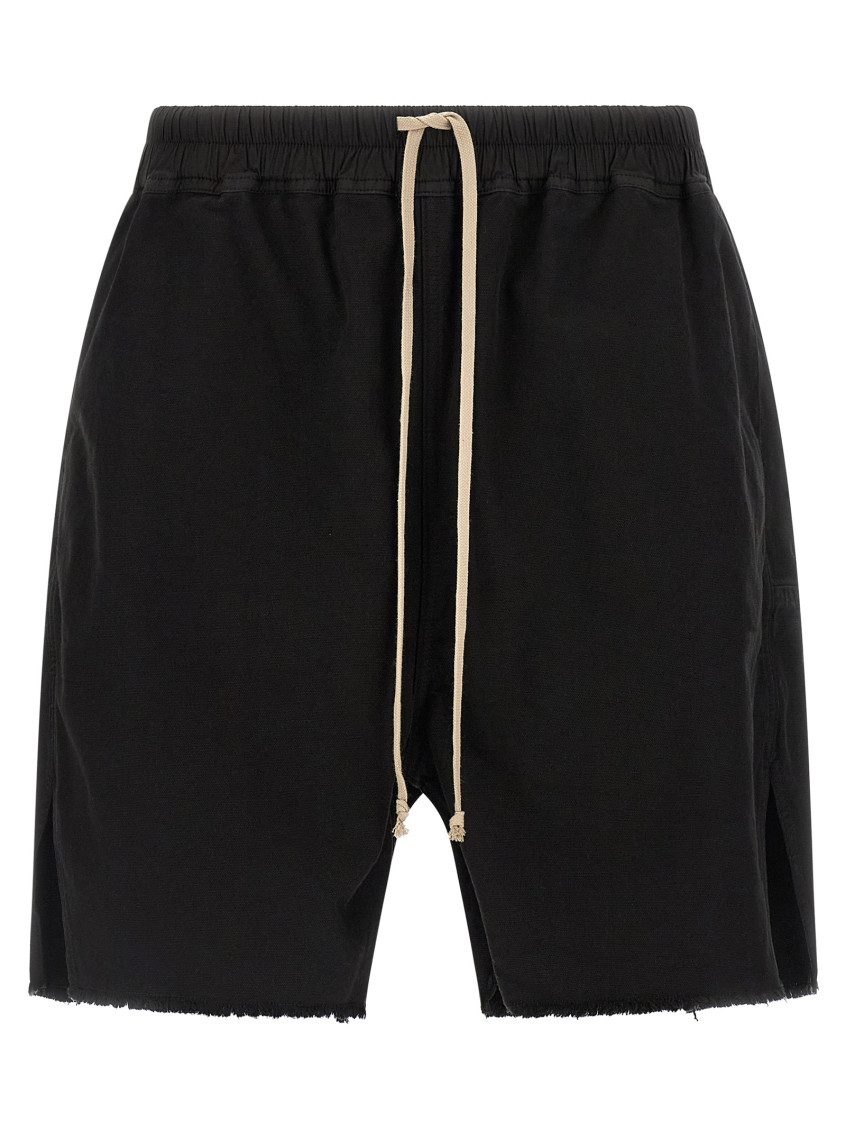 Black Long Boxers Butt Zip Bermuda Shorts