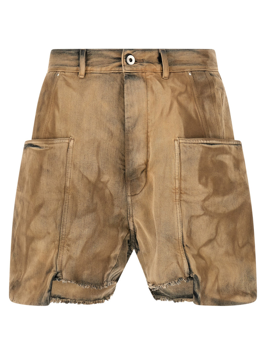 Rick Owens Beige Stefan Cargo Shorts for Men Online USA at Darveys.com