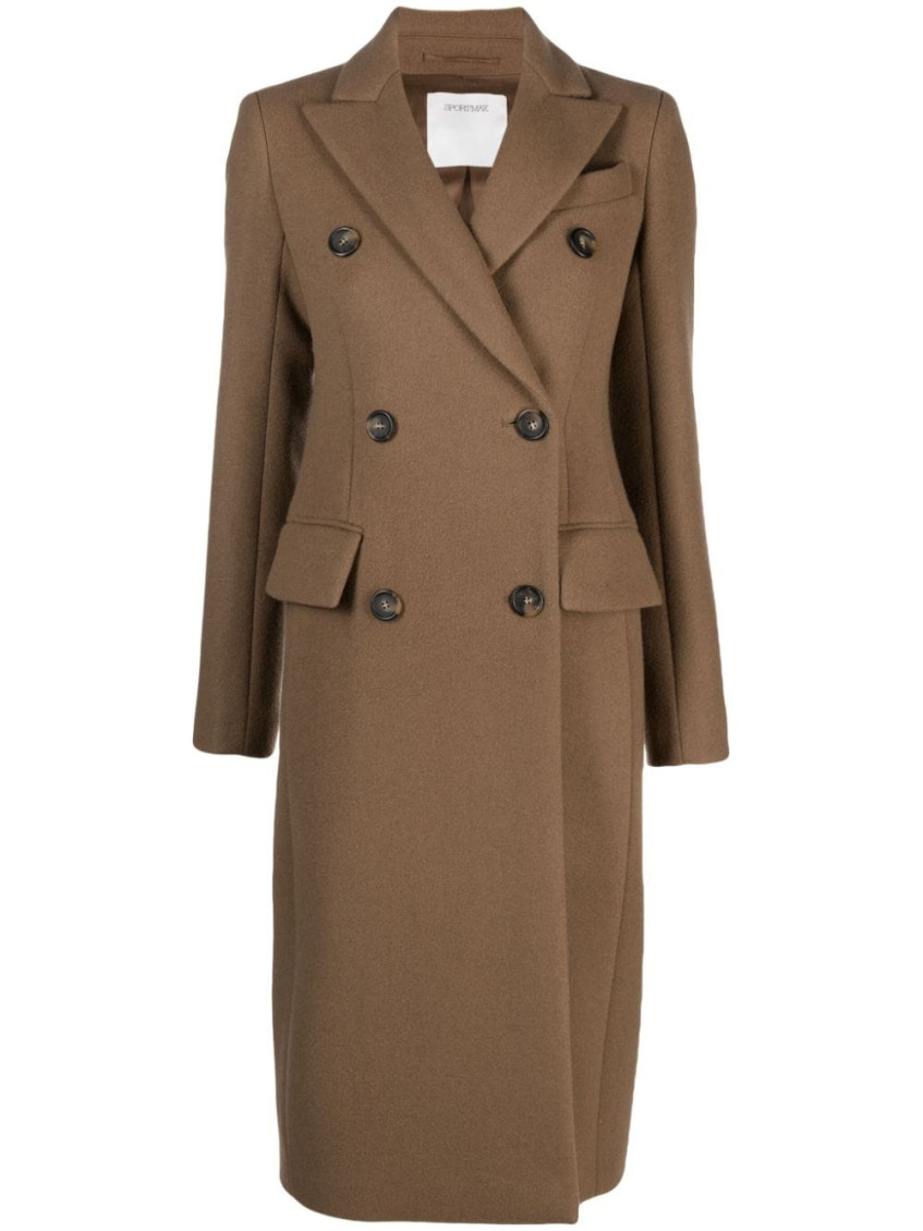 Sportmax Filante Virgin Wool Coat In Brown