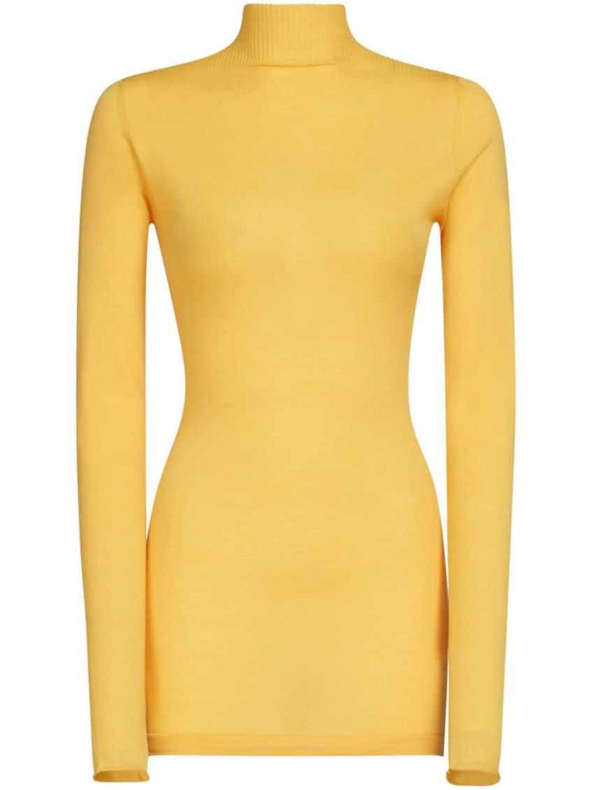 Marni Fine-knit Virgin-wool Jumper In Yellow