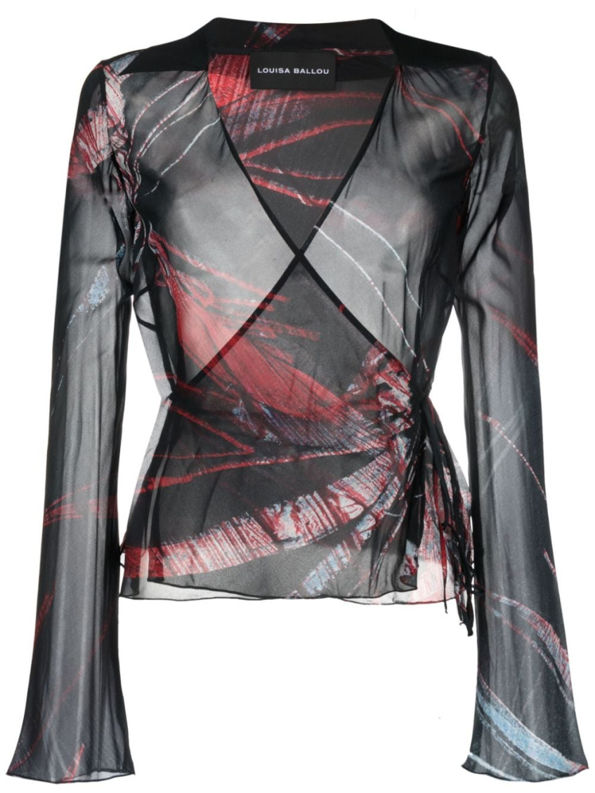 LOUISA BALLOU BLACK SILK SHIRT 