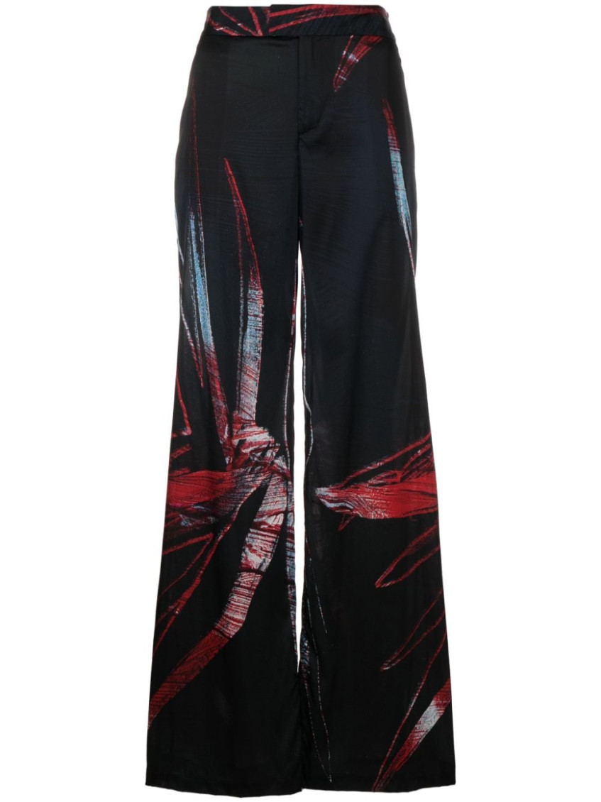 LOUISA BALLOU BLACK SILK TROUSERS