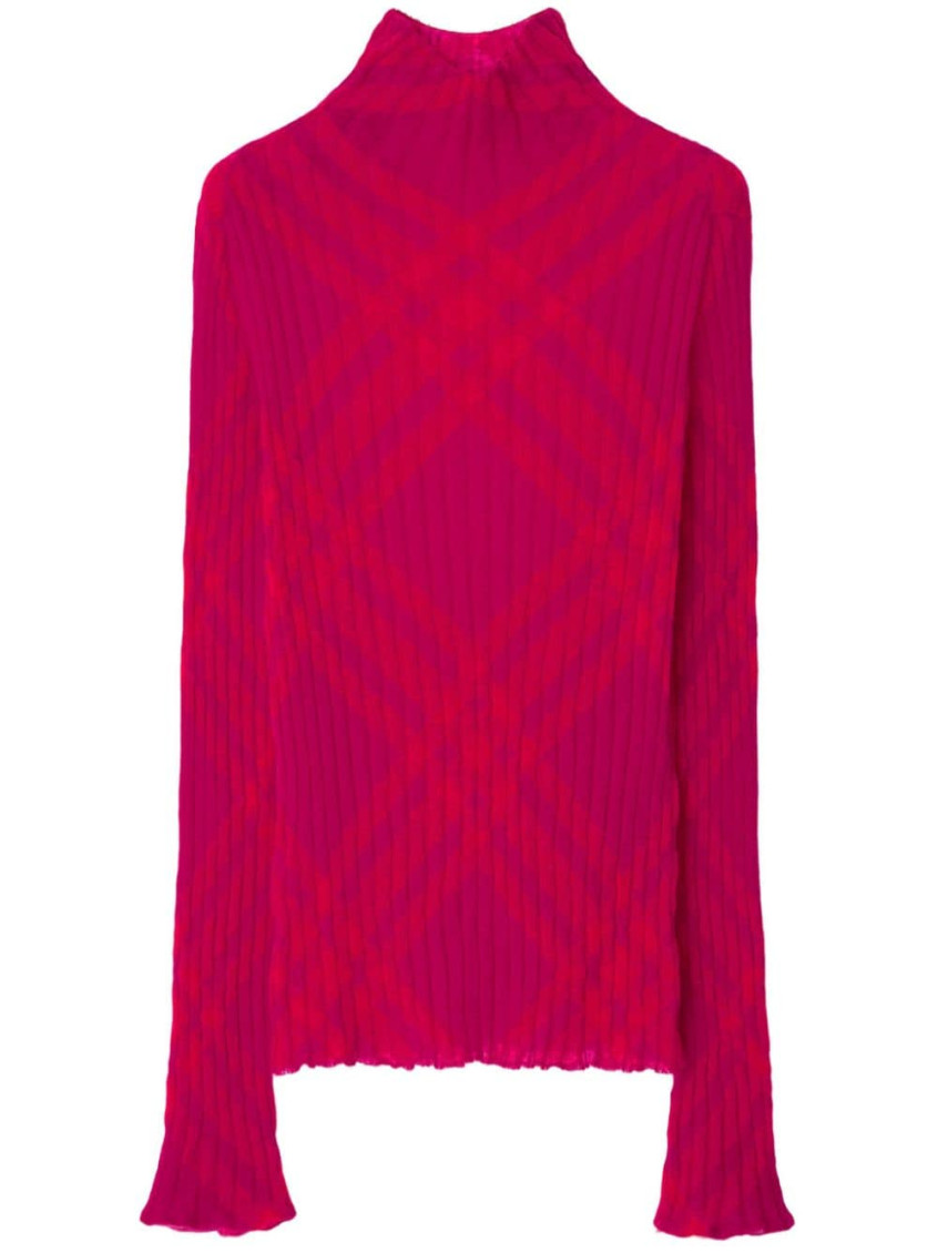 Burberry Fuchsia Turtleneck Sweater In Fuchsia