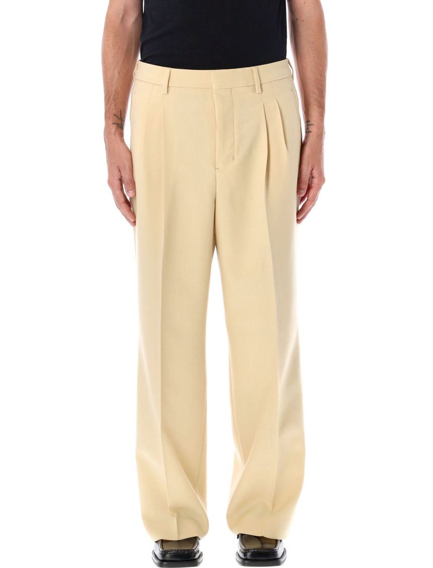 Shop Ami Alexandre Mattiussi Natural Wool Trousers