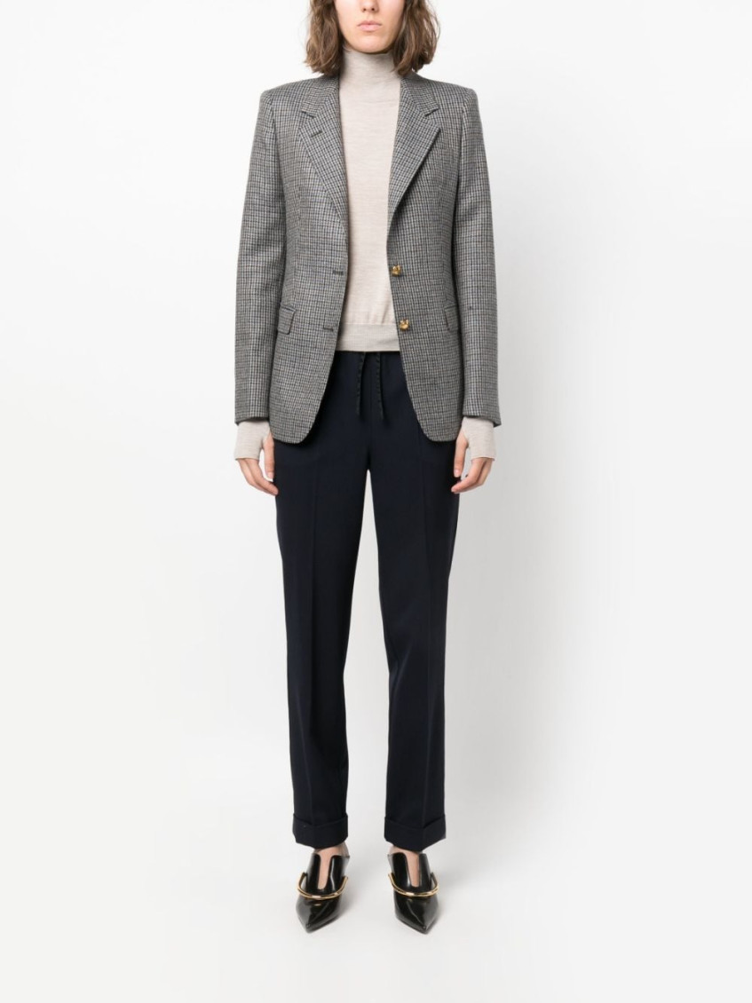 パンツ PAROSH Women Straight Pants PANTYD231087 012 Blue WOMAN PAROSH BLUE VIRGIN WOOL PANT