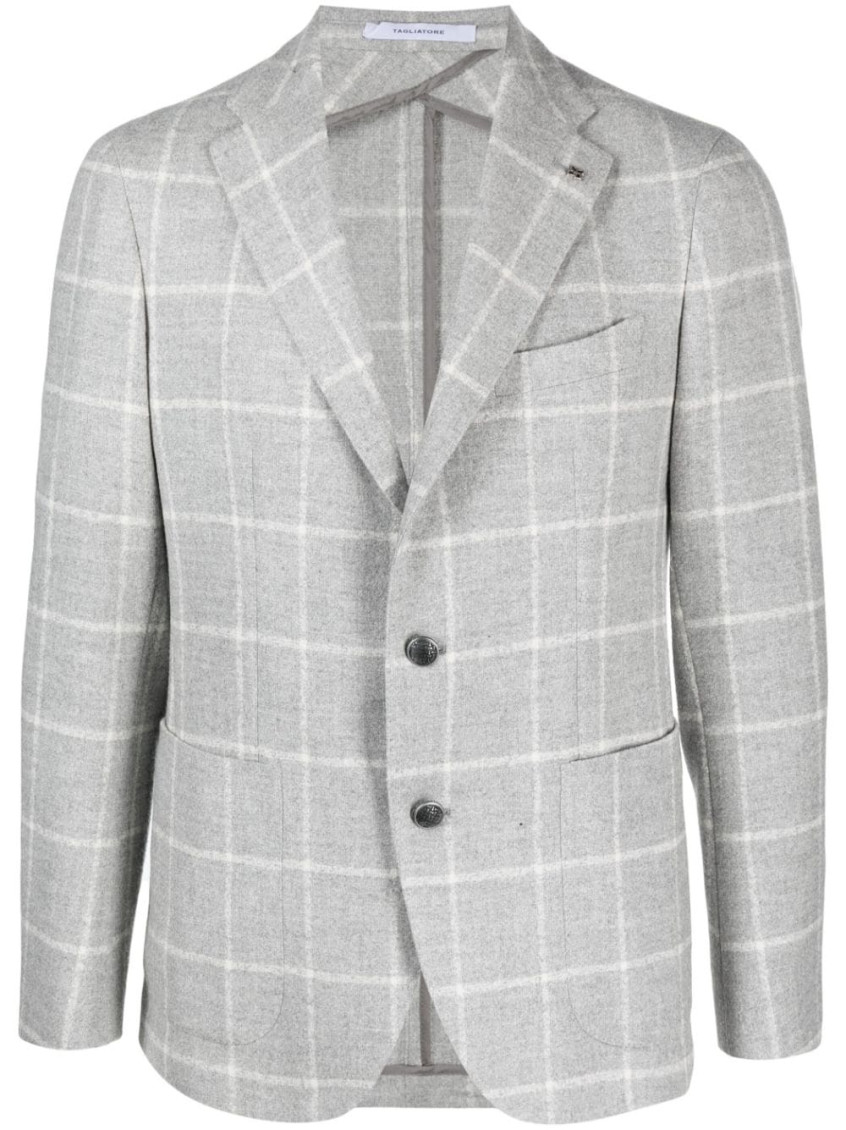 Tagliatore Long Sleeved Suit Jacket In Grey