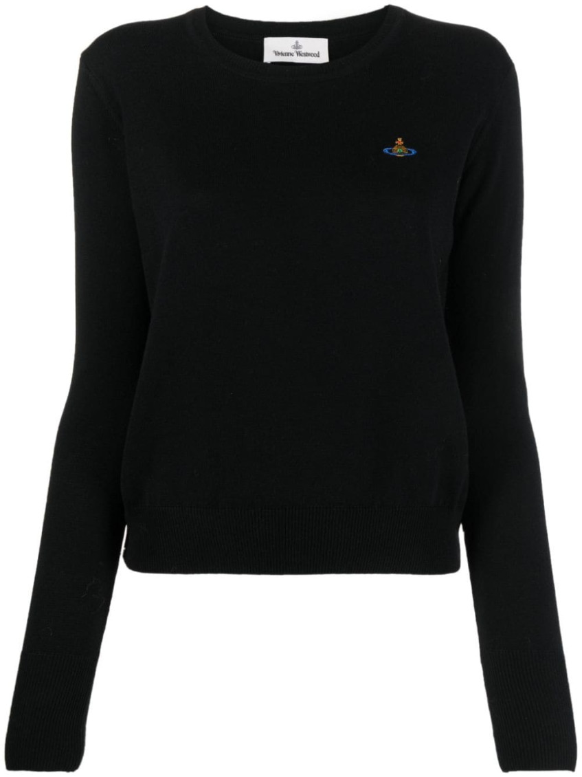 Shop Vivienne Westwood Black Orb Logo Sweater
