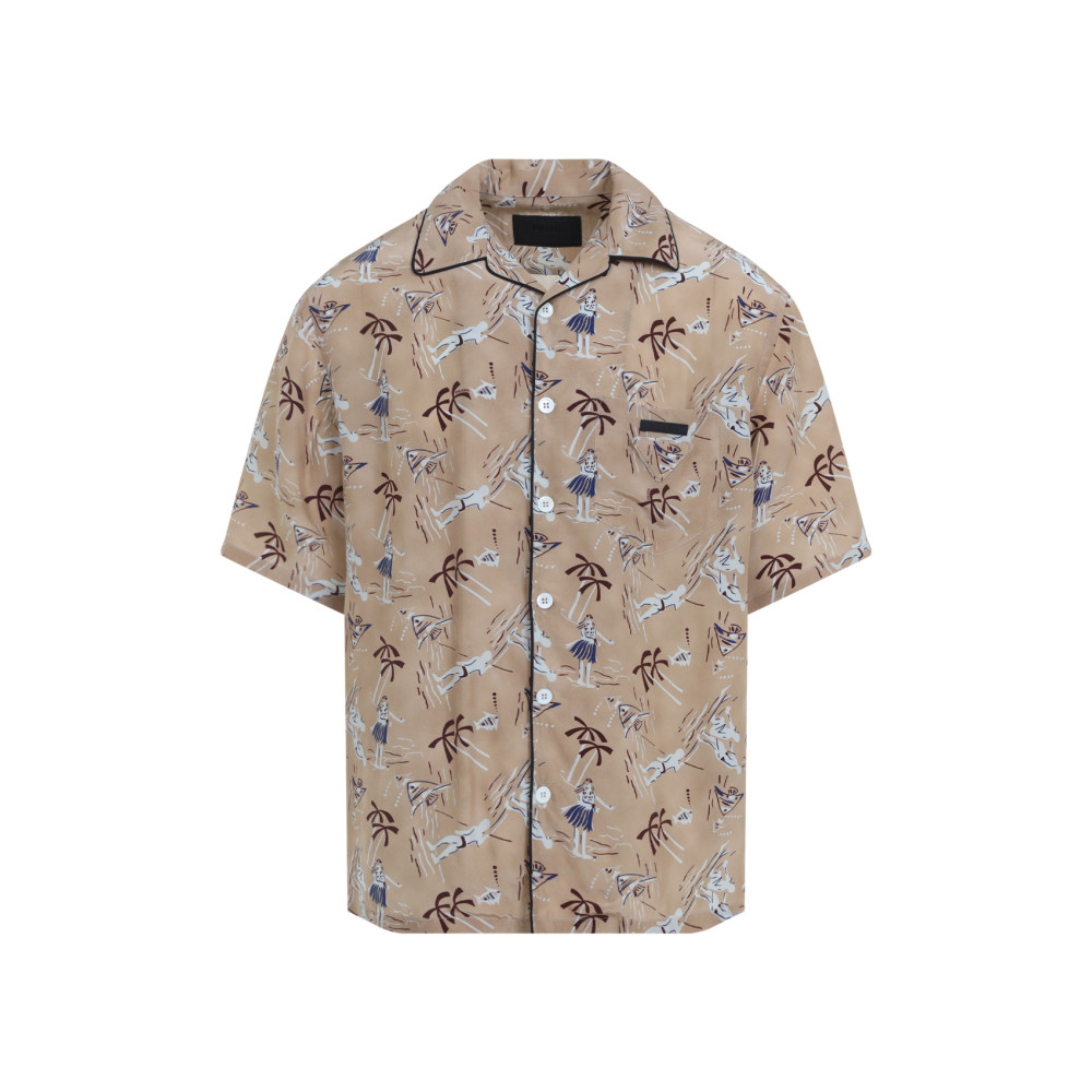 Prada Viscose And Silk Shirt In Neutral