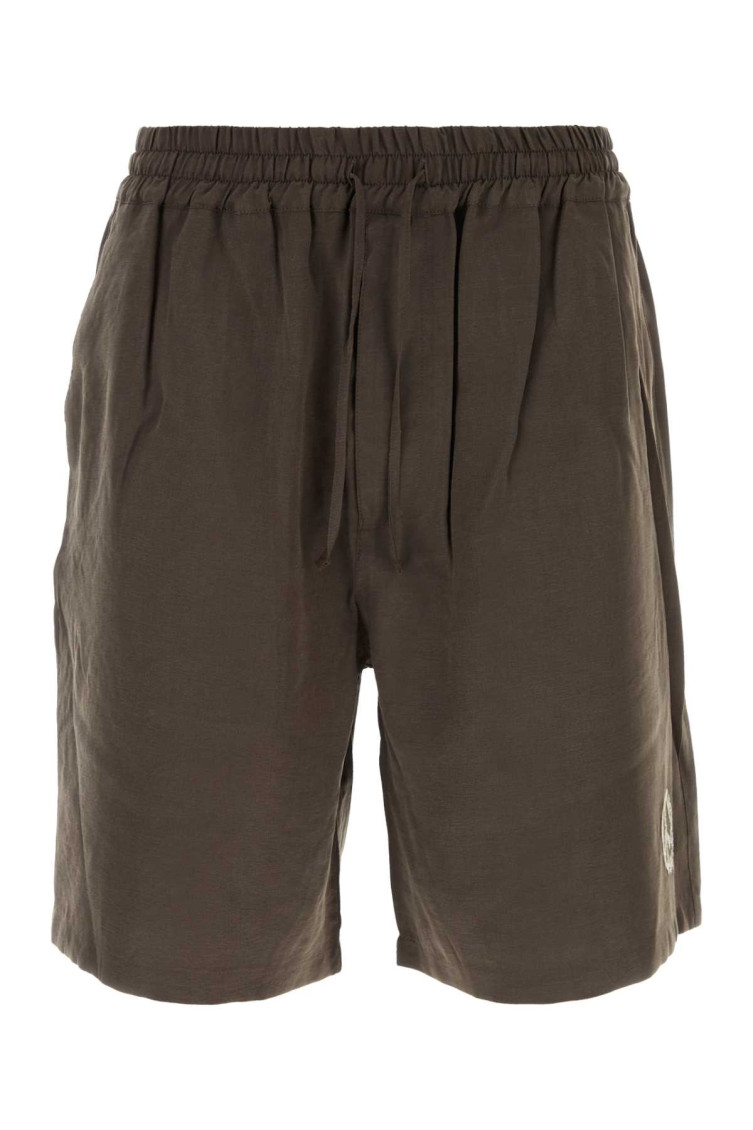 Emporio Armani Drawstring Bermuda Shorts In Printed Modal From The Peace Capsule Collection