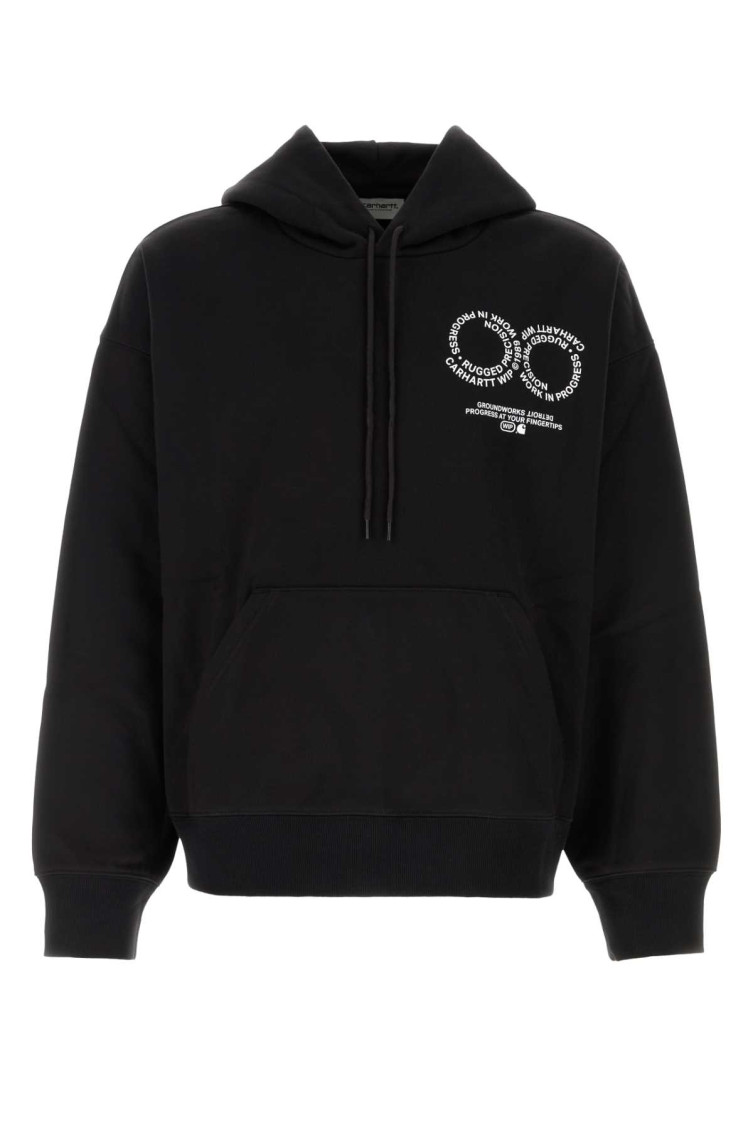 Carhartt Hooded Rotation Sweat In Misto Cotone Nero Uomo