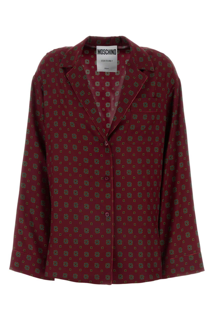 Moschino Camicia In Seta Stampata Donna