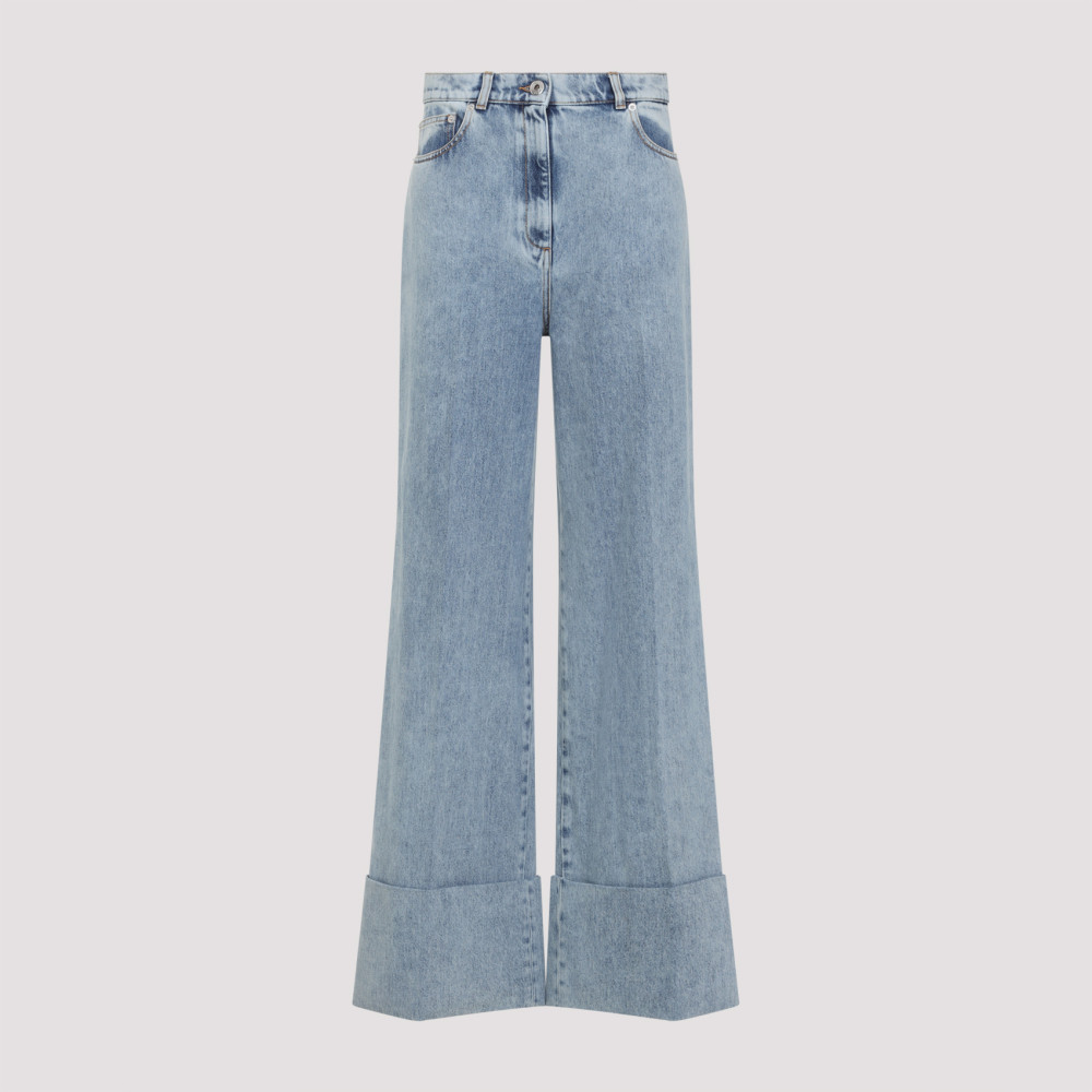 Lanvin Blue Wide-leg Cuffed Jeans