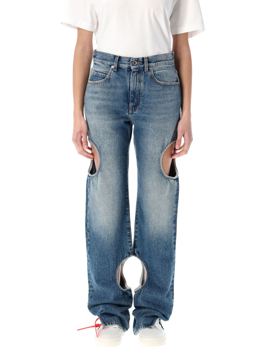 Off-white Meteor Cut-out Straight-leg Jeans