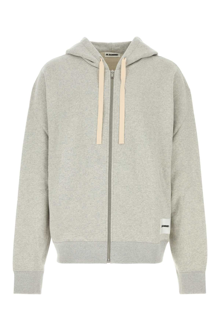 Jil Sander Grey Logo Patch Hoodie