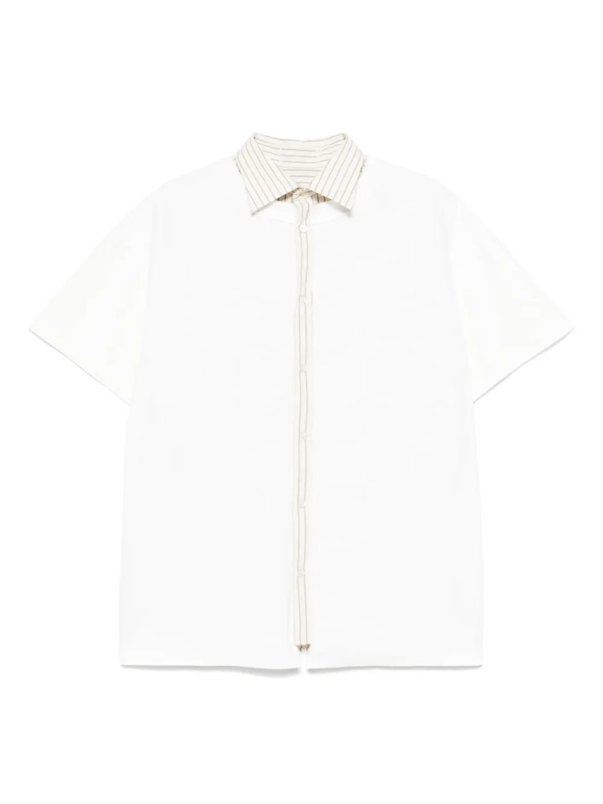 Maison Margiela Short Sleeved Layered Cotton Shirt Clothing