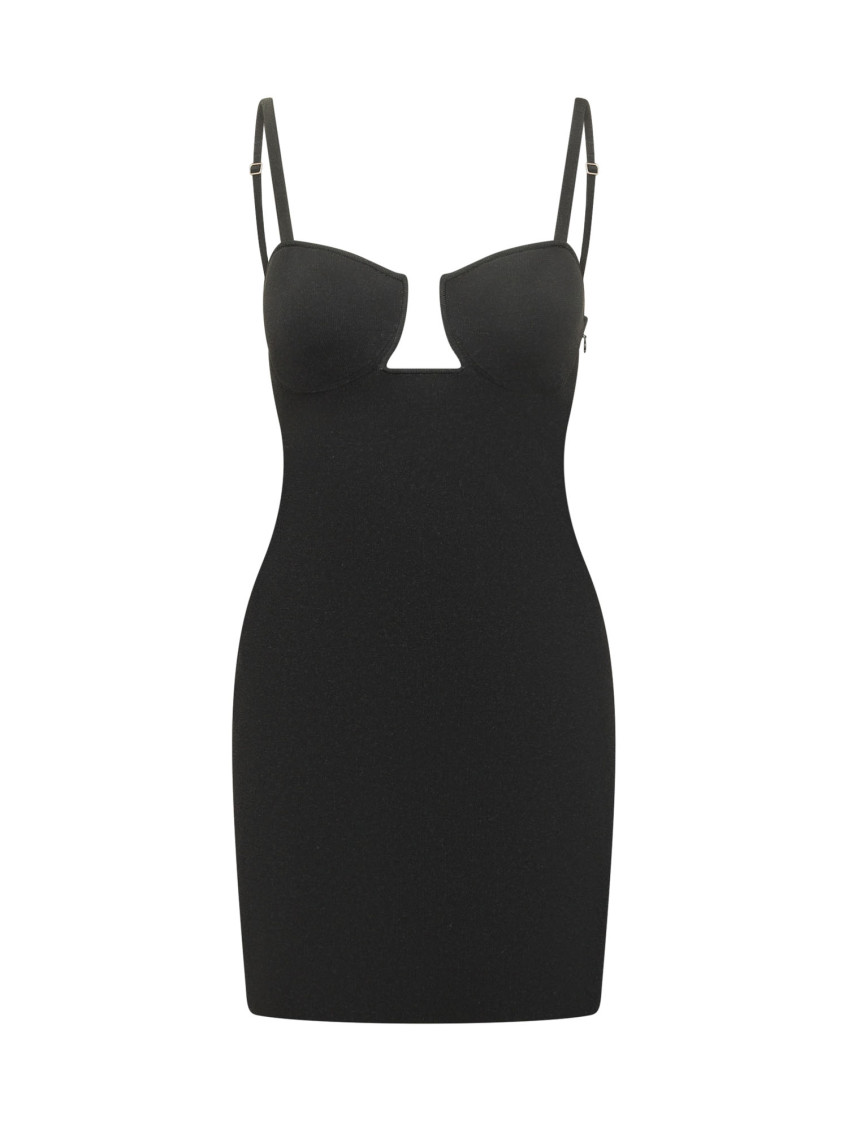 givenchy mini dress Givenchy - Women - Straps Dress In Leather With Ruffles - Black
