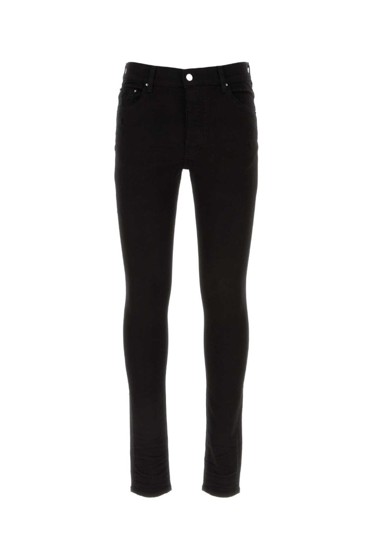 Amiri Logo-embroidered Skinny-cut Jeans In Black