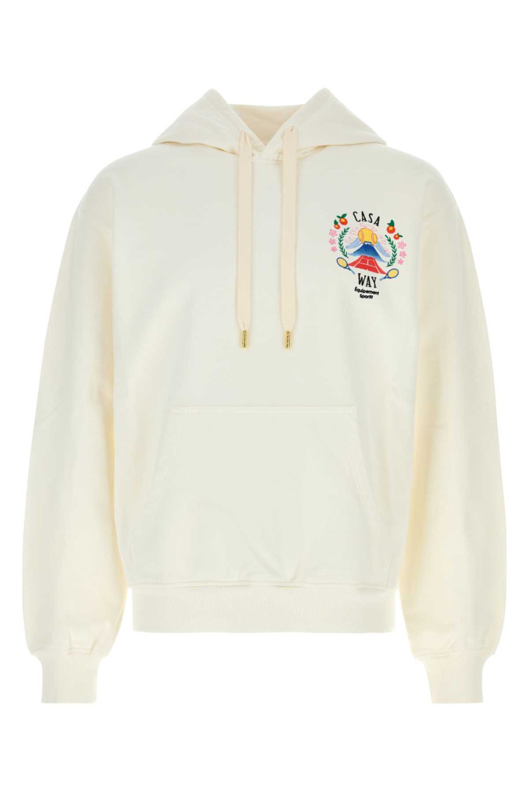 Casablanca Cotton Sweatshirt With Front Pocket And Hood In Gray
