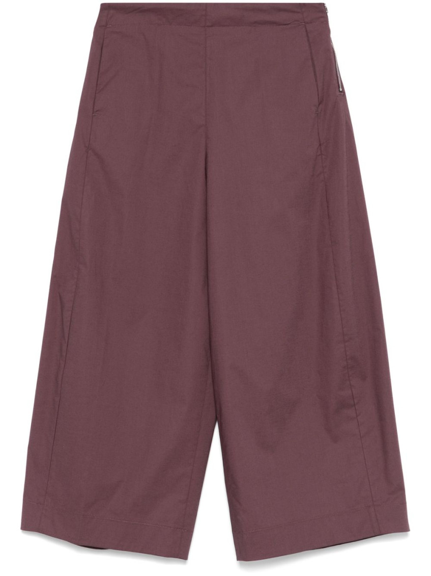 Nine In The Morning Purple Mia Cropped Trousers In Brown