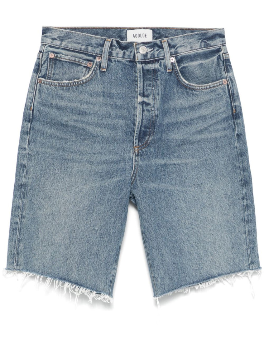 Agolde Blue 90s Denim Shorts In Blue