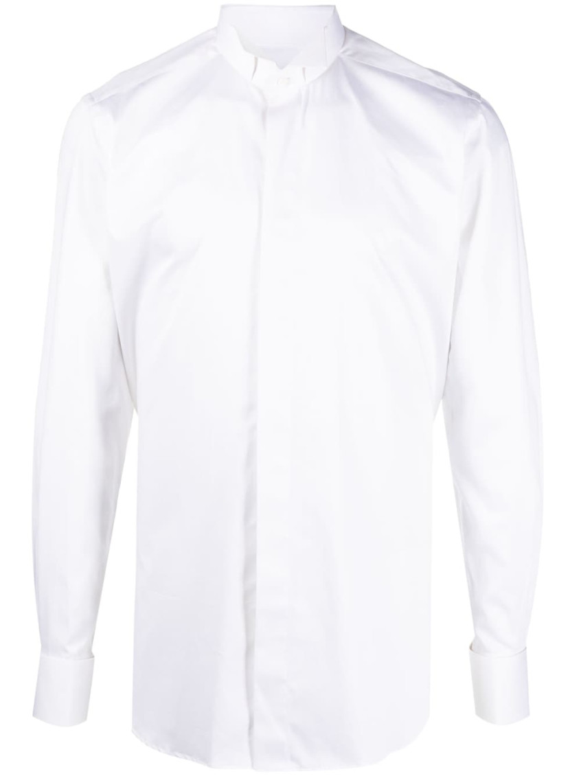 Xacus Structured Collar White Shirt With Buttoned Cuffs In White