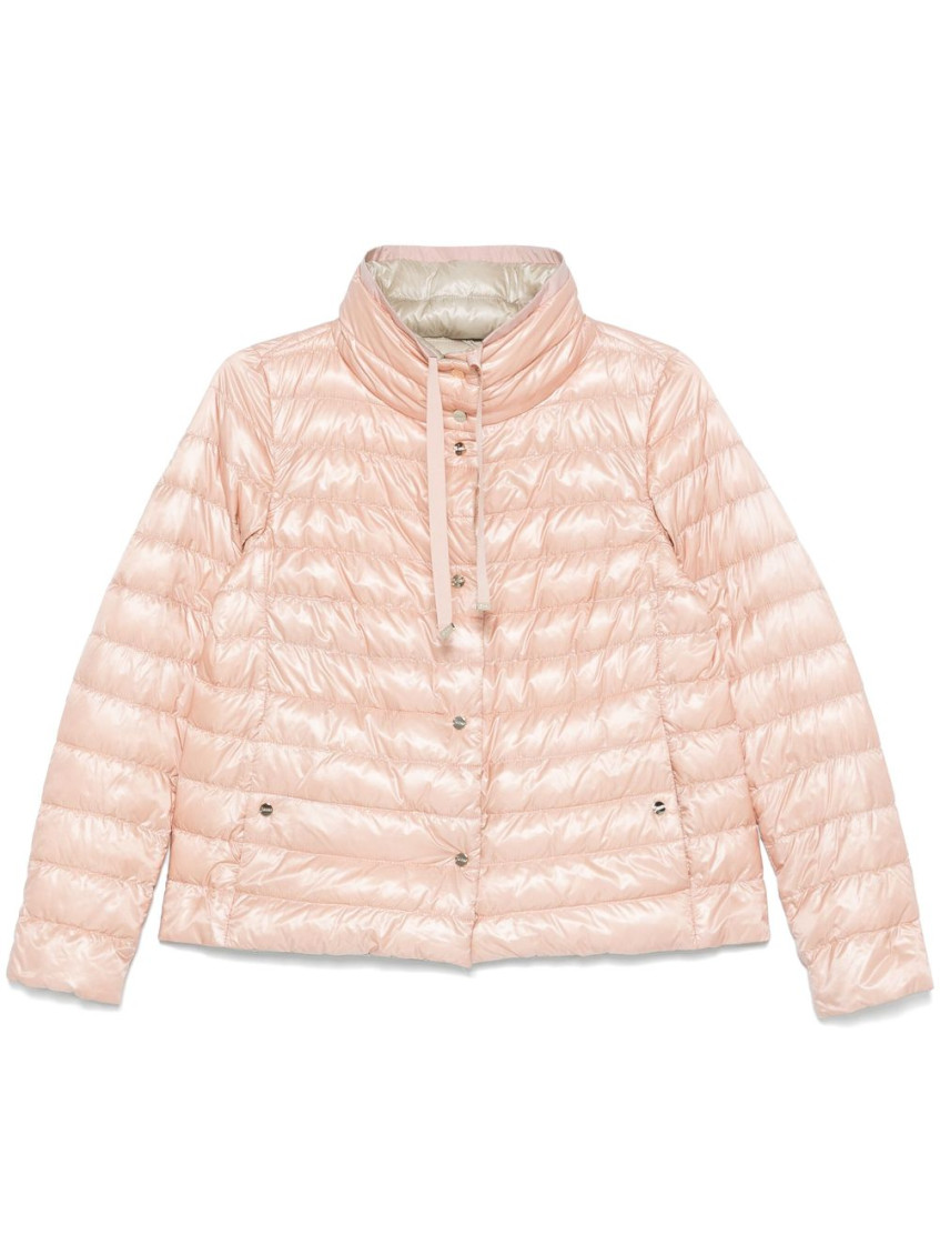 Herno Quilted Lightweight Polyamide Jacket With Contrasting Collar In Pink