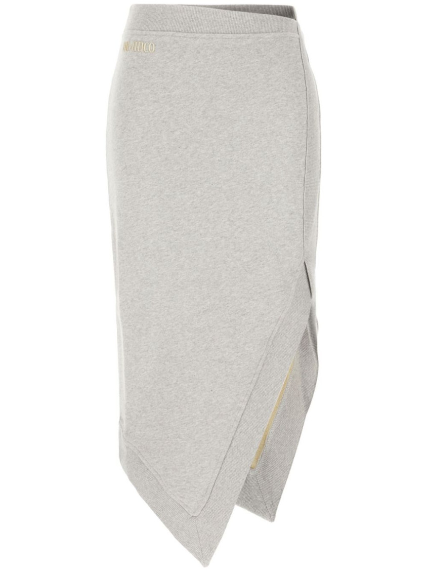 Attico Melange Grey And Beige Midi Skirt In Gray