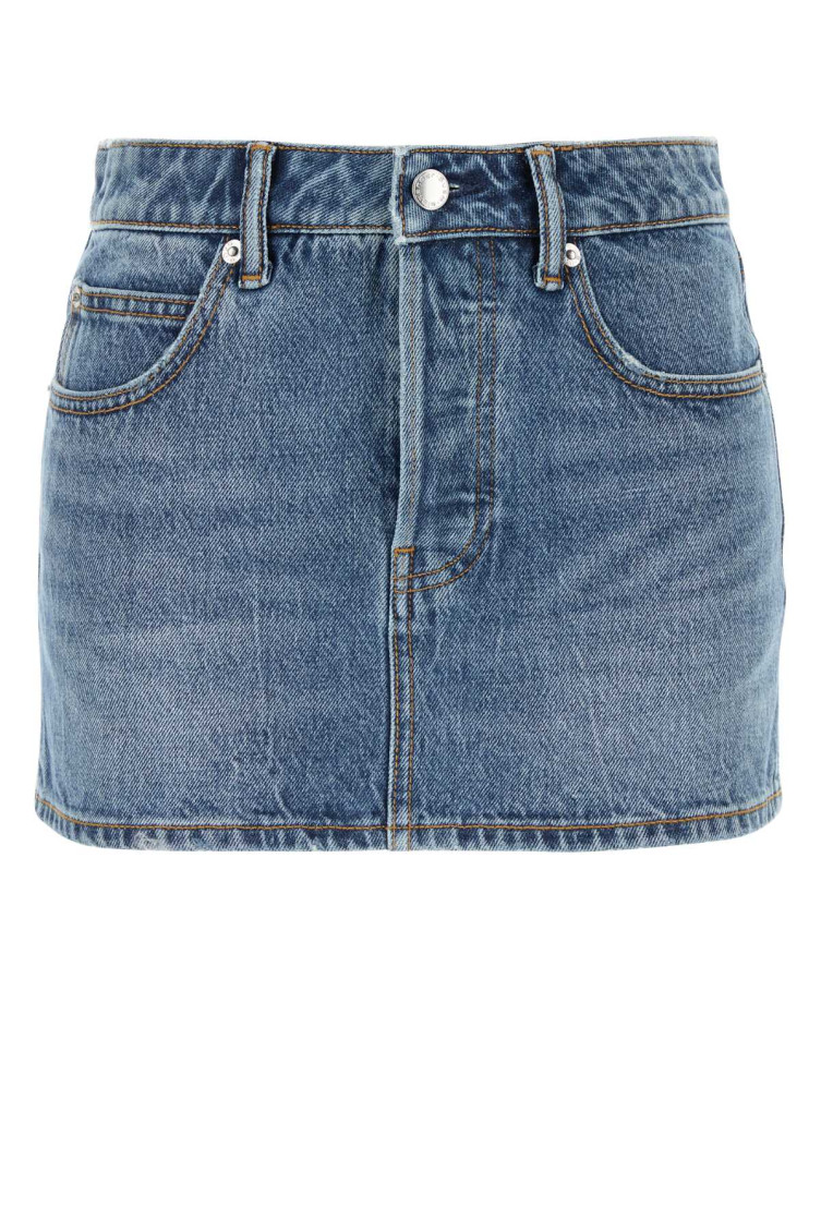 Alexander Wang Mini Skirt Prestyle Hotfix Mesh Undie In Blue