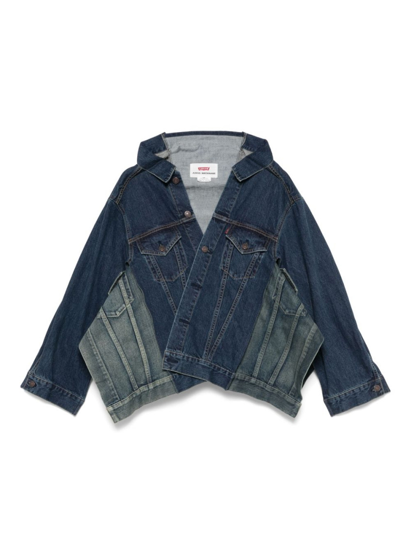 Junya Watanabe Patchwork Denim Jacket With Long Sleeves In Multi