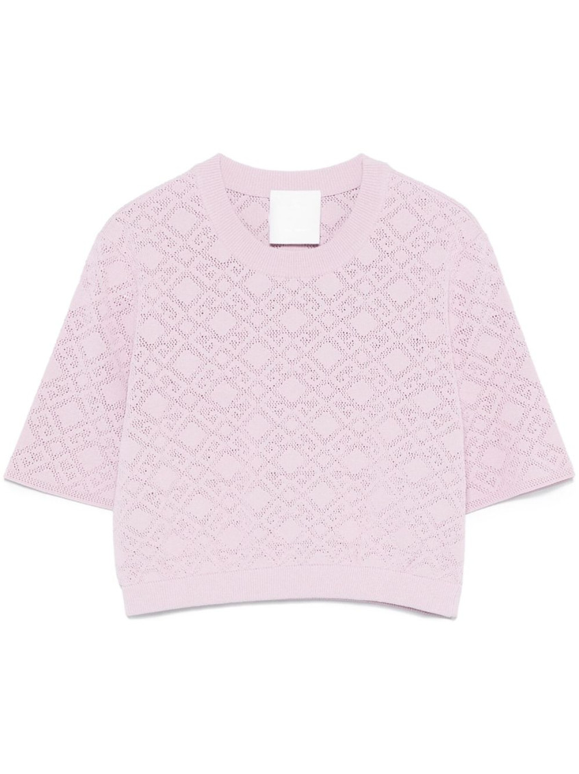 Givenchy Logo-embroidered Crewneck Sweater In Pink