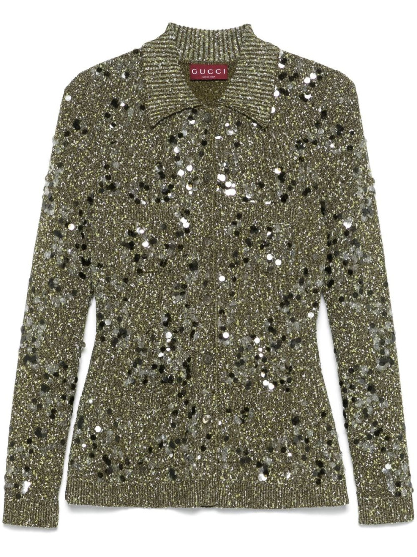 Gucci Cardigan Polo In Viscose And Tweed Blend