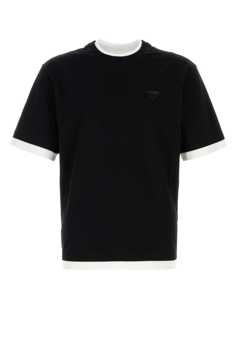 Prada Short Sleeves Crewneck T-shirt In Black
