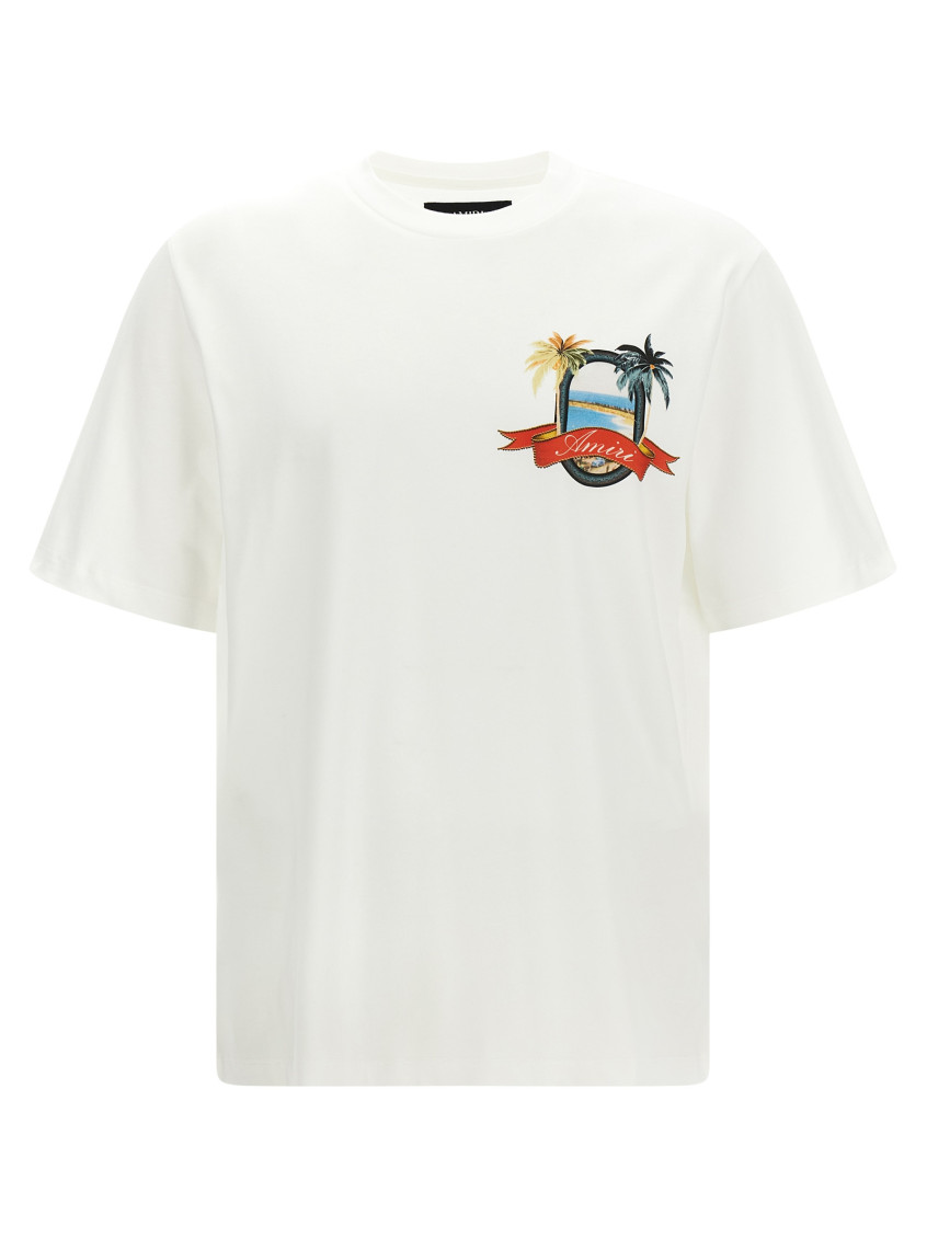 Amiri White Crewneck Printed T-shirt In White