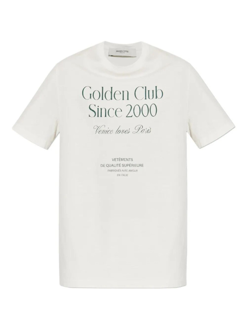Golden Goose Journey Ms T-shirt Regular Light Cotton Jersey With Print In White