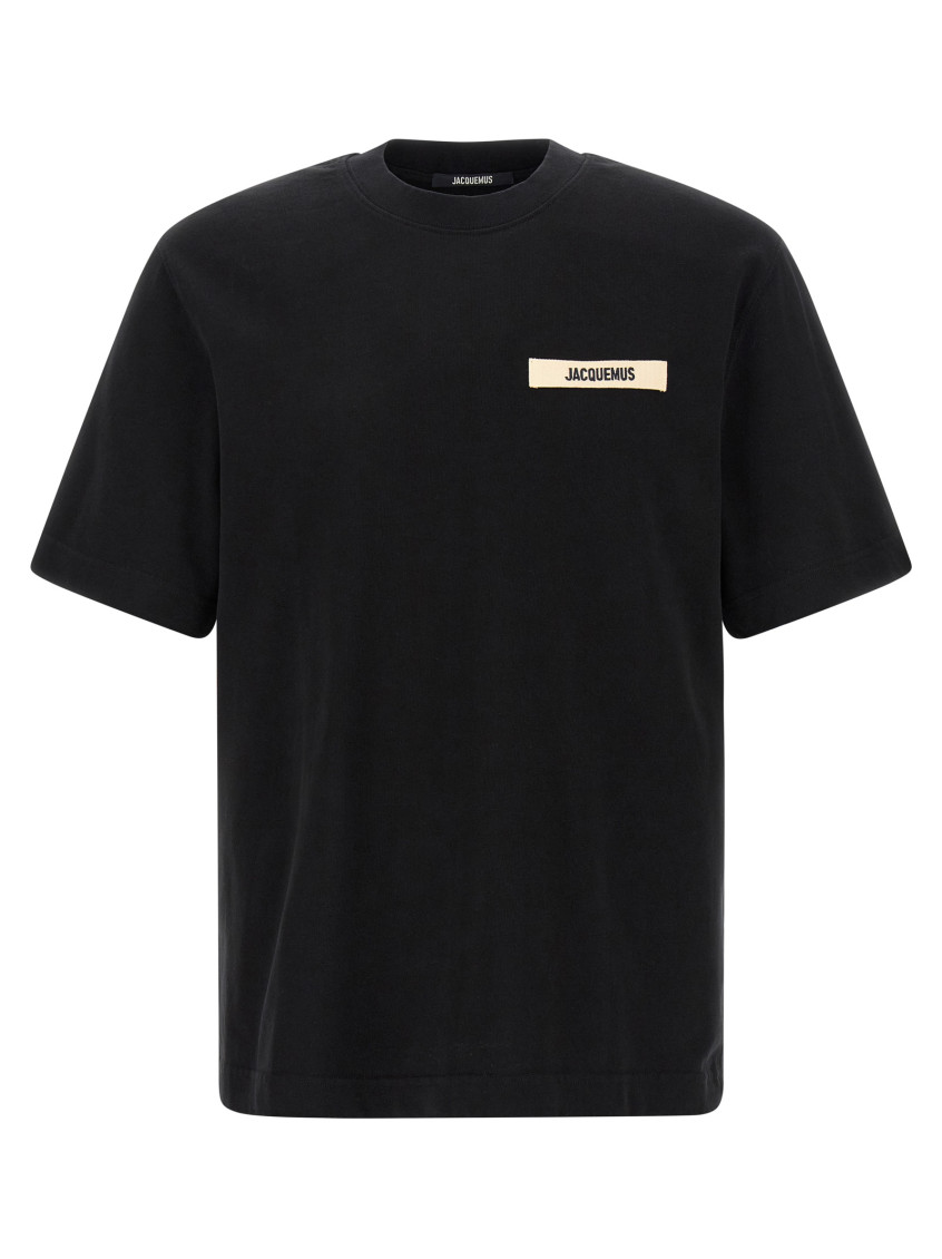 Jacquemus Gros Grain Crewneck T-shirt In Black