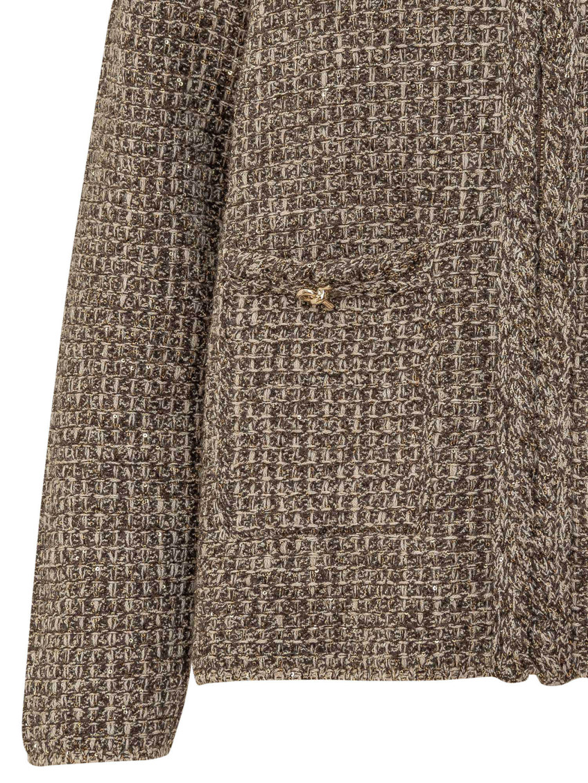 ＹＫ　FABIANA FILIPPI ブラウン ジャケット Fabiana Filippi Brown Textured Jacket for Women Online India at