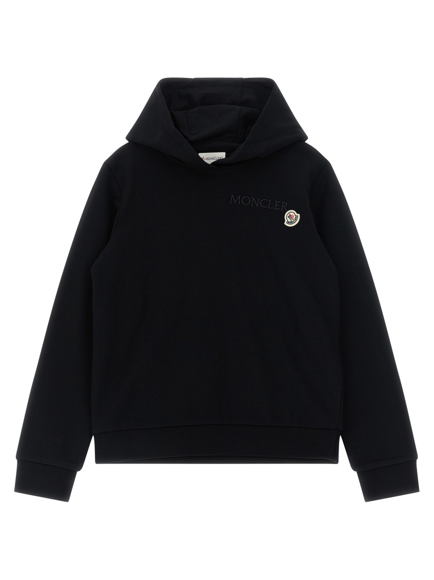 Moncler Girls Black Logo Hoodie