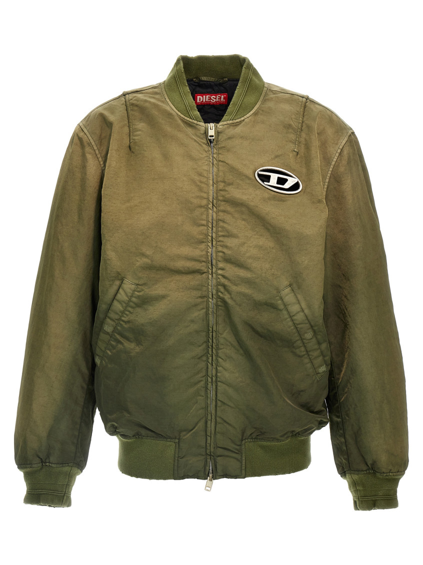 Shop Diesel Green J-kepes Bomber Jacket