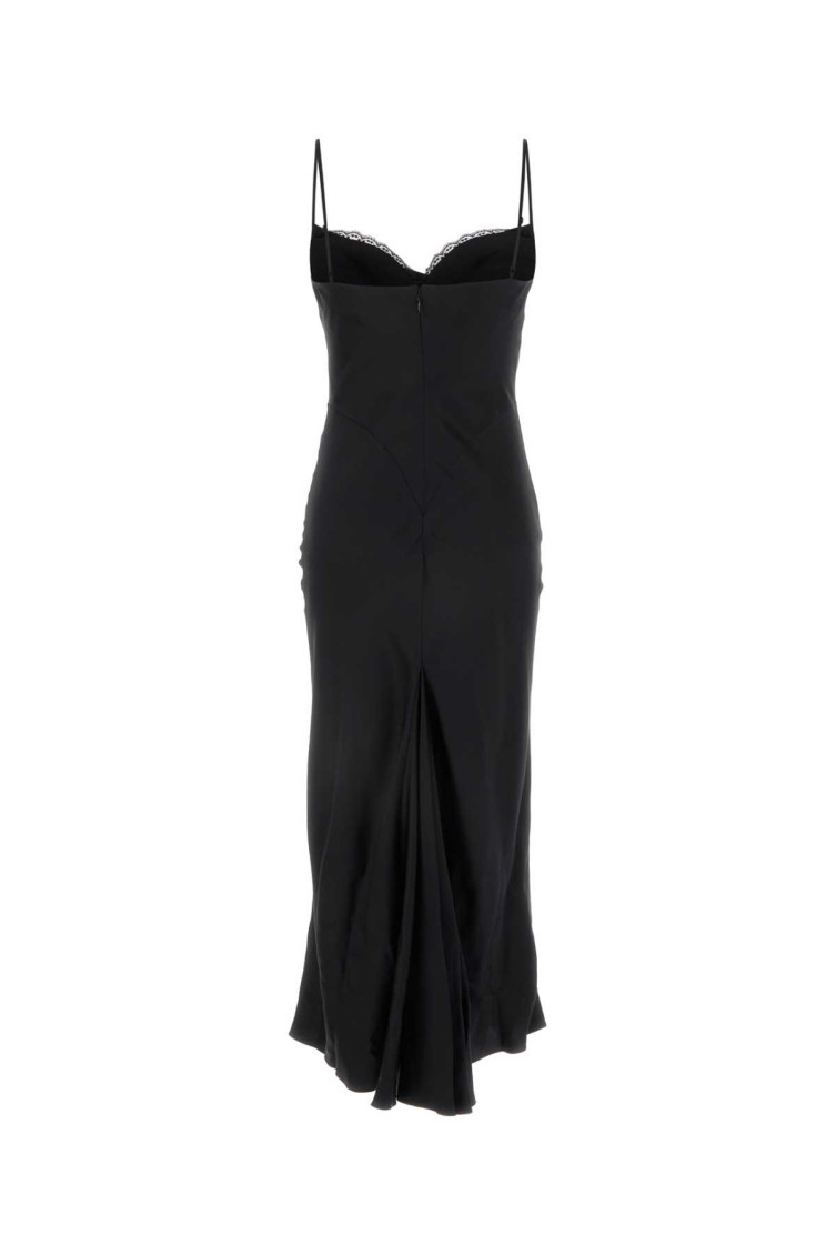 ワンピース ALEXANDER MCQUEEN BLACK SATIN DRESS Alexander McQueen Black Satin Dress for Evening Events – LOZURI®
