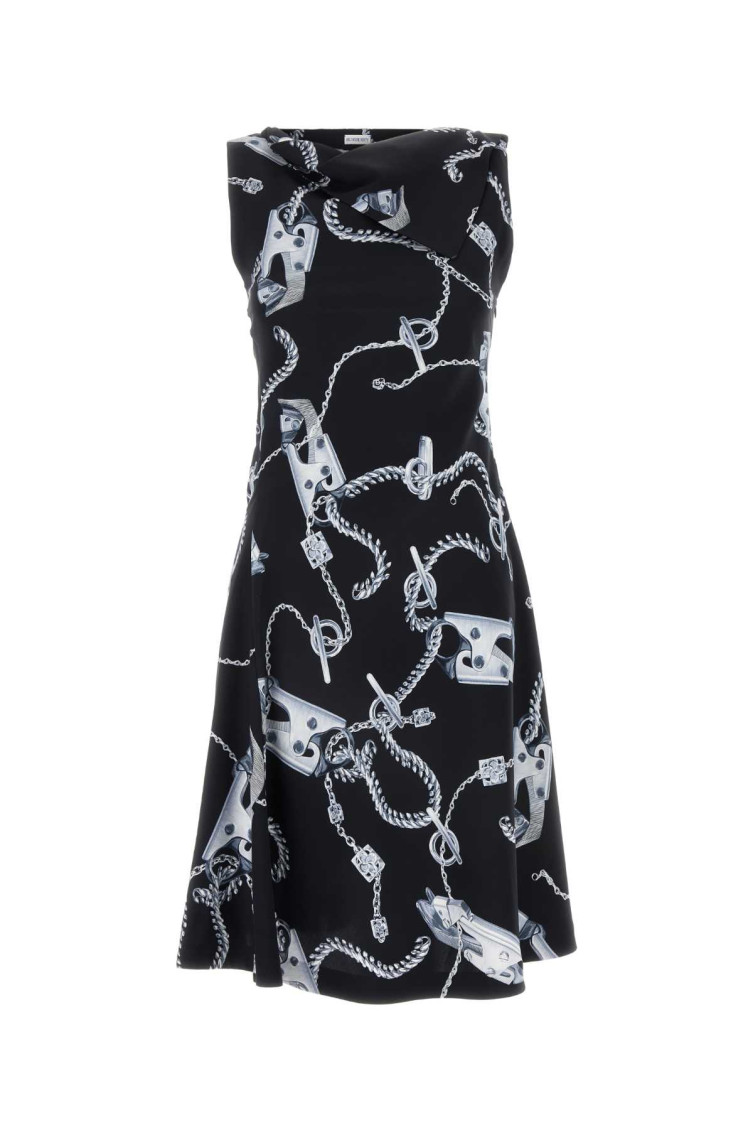Burberry Knight Hardware Flared Dress In Black