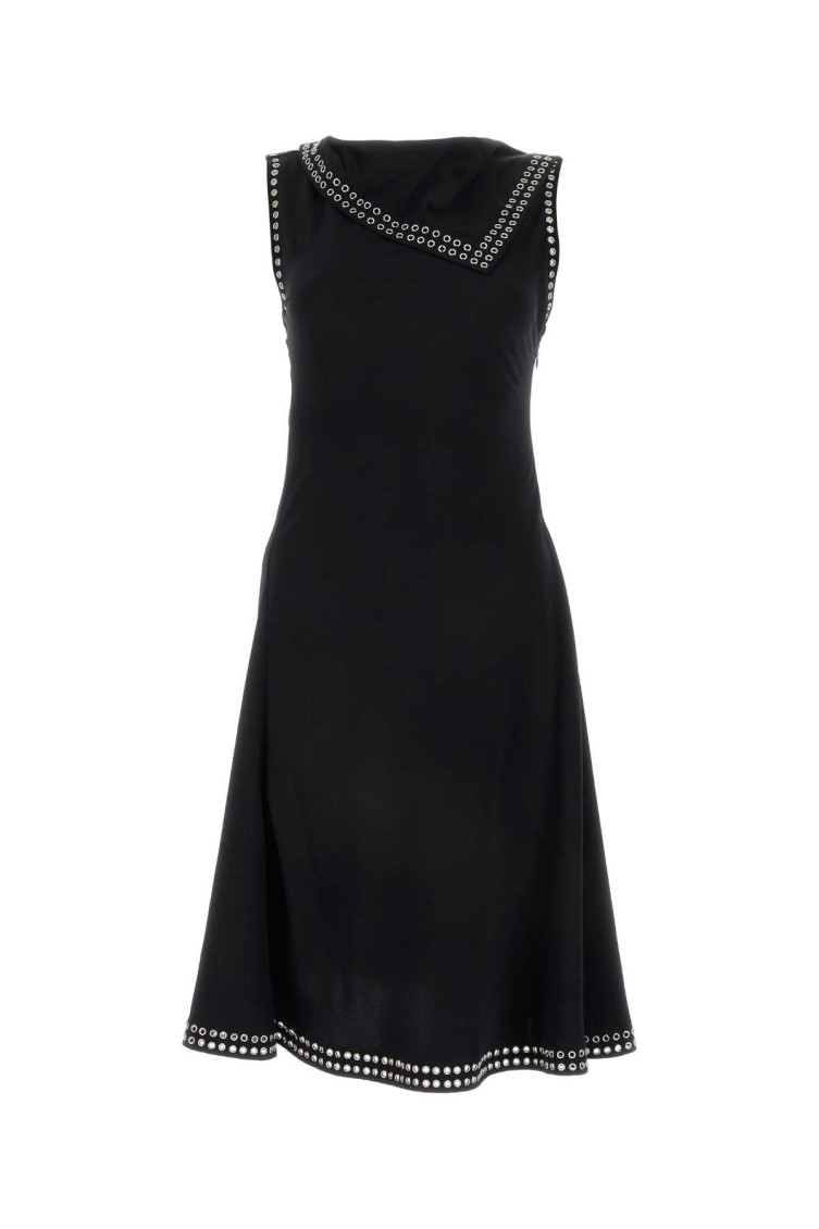 【関税&送料込】Burberry Black Satin Dress Burberry Black Silk Satin Slip Dress With Fringed Detail