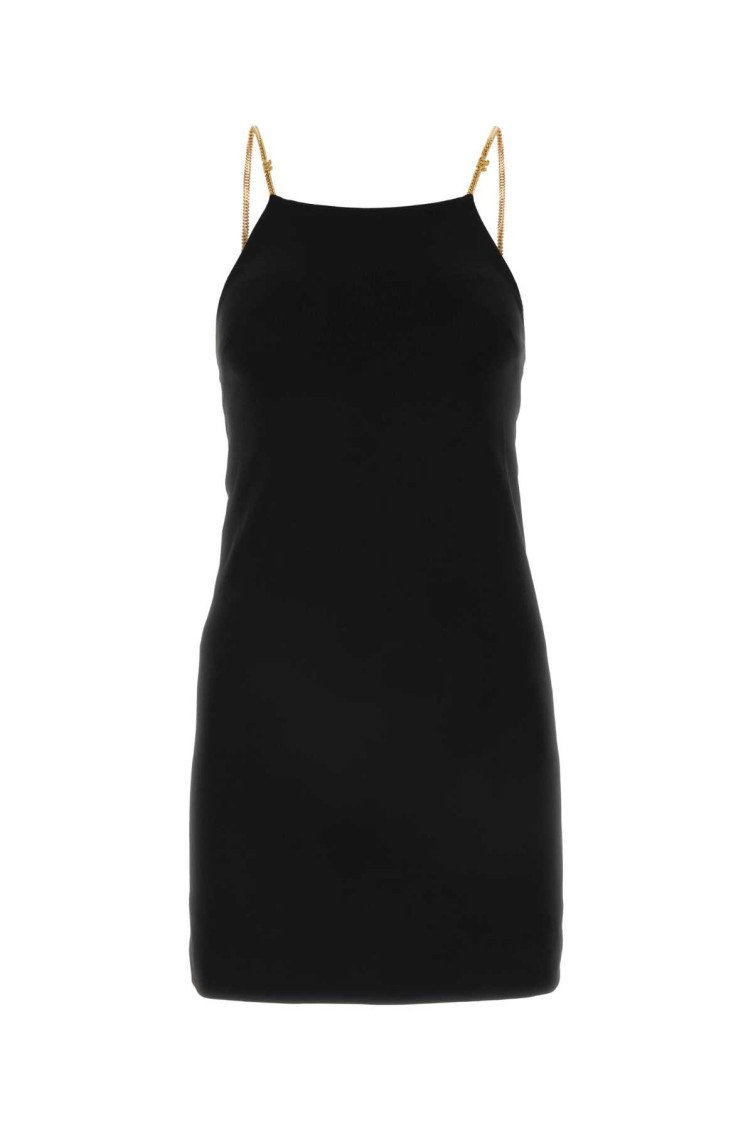 Palm Angels Mini Dress Chain Detail Open Back In Black