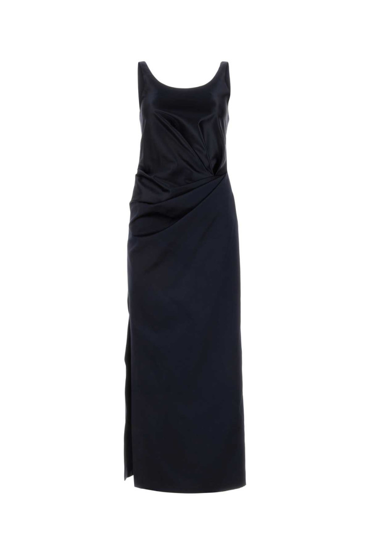 ワンピース FENDI MIDNIGHT BLUE SATIN DRESS Fendi Midnight blue satin dress for Women Online USA at
