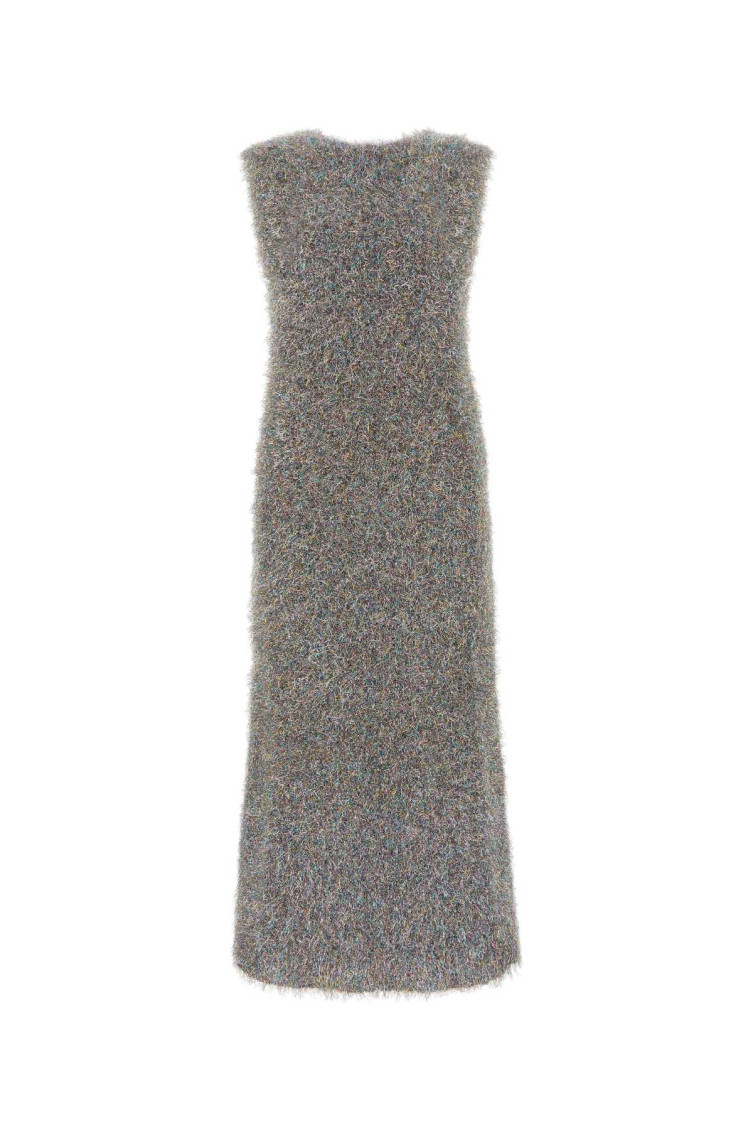 Jil Sander Mohair And Lurex Midi Dress In Multicolor