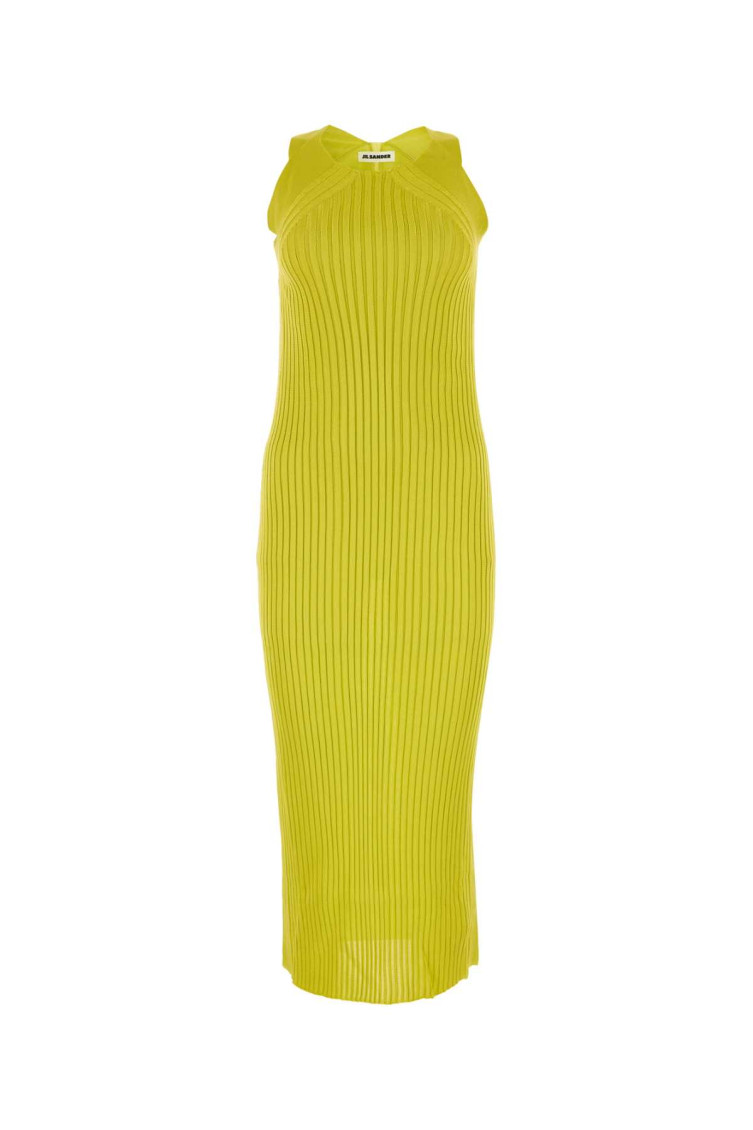 Jil Sander Green Viscose Dress In Green