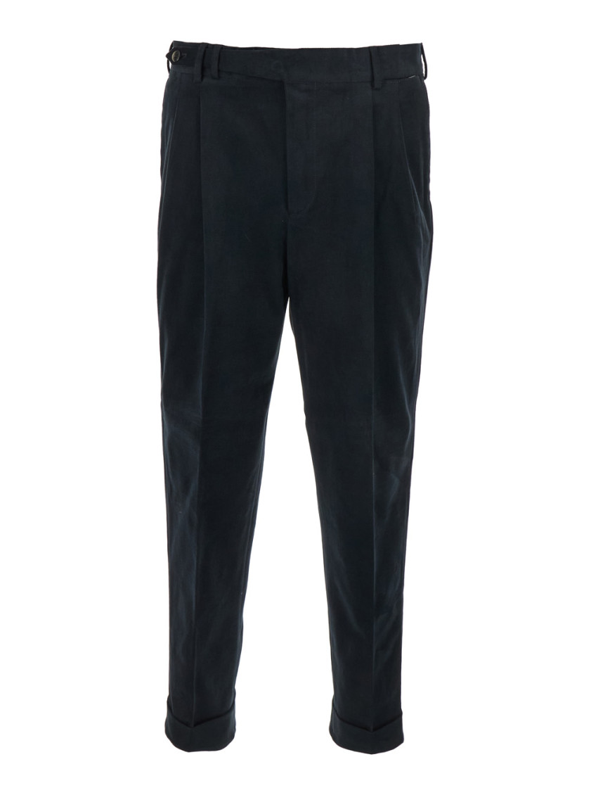 Pt Torino Blue Pants With Pences And Belt Loops In Cotton Blend Man In Blue